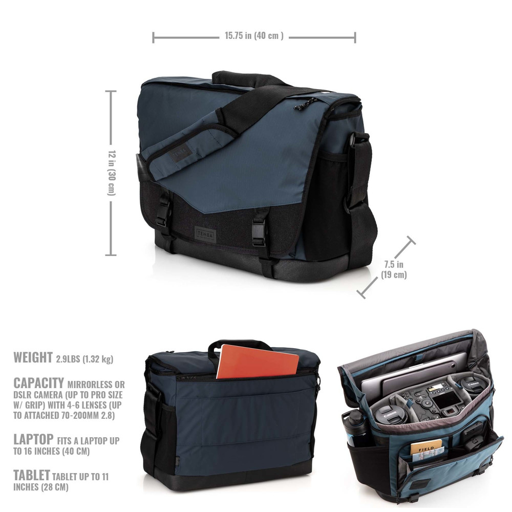 Tenba DNA 16 DSLR Messenger blau