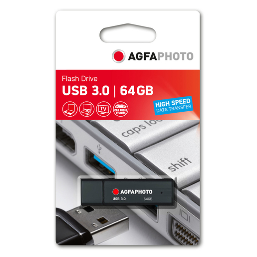 AgfaPhoto USB-Stick 64 GB, USB 3.0 Schwarz