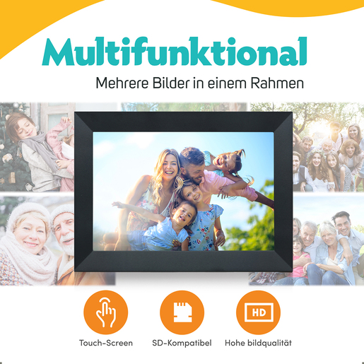 Pora 8" WF-805T schwarz Digitaler Bilderrahmen