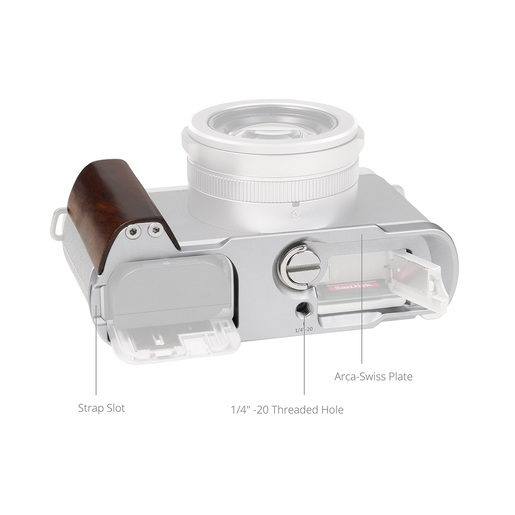 SmallRig 5943 Holzgriff für Lumix L10 silber/braun