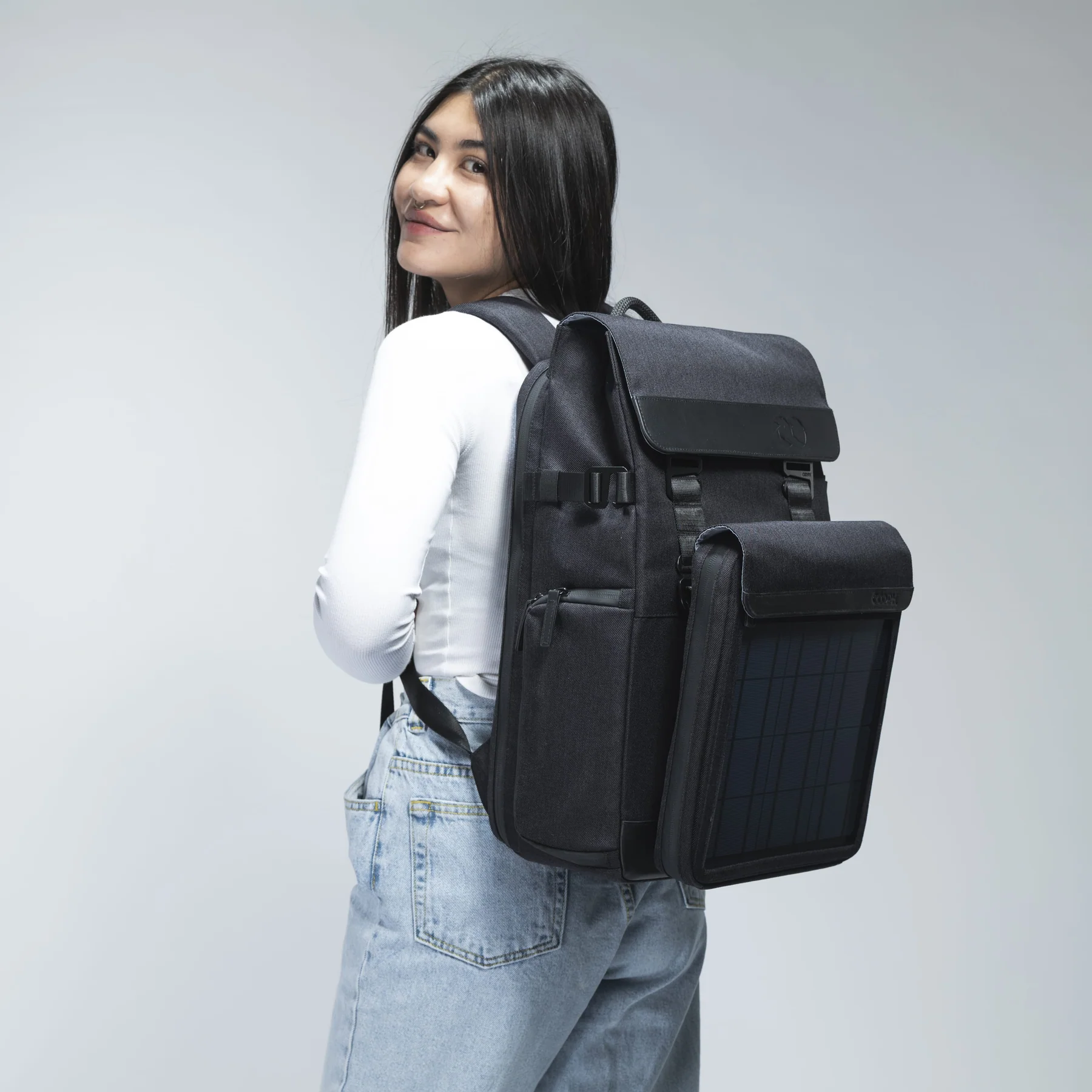 Cooph HelioFlex Backpack - Solar Front Bag - black