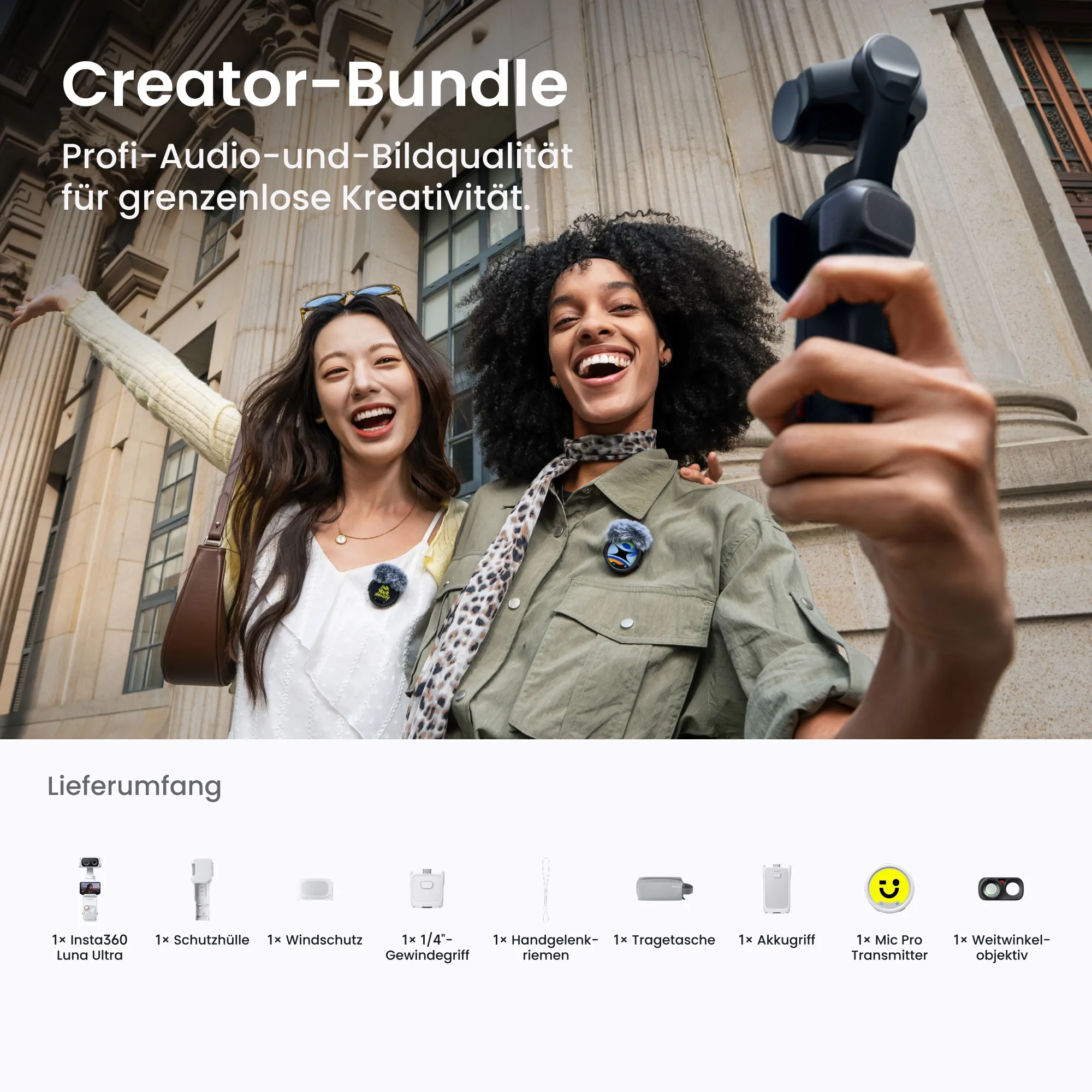 Insta360 Luna Ultra Creator Bundle weiß
