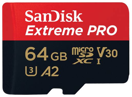 SanDisk 64GB Micro SD Karte Pro V30 A2 200MB
